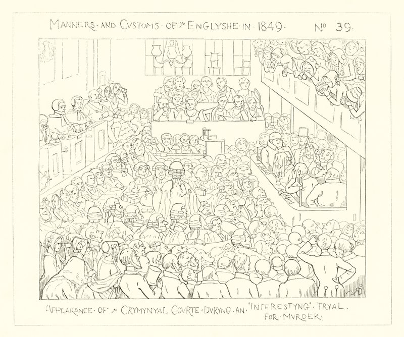 1849, Aparição do Tribunal Penal durante um interessante julgamento por assassinato de Richard Doyle