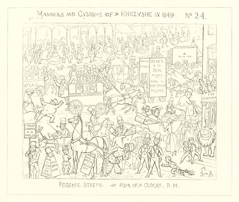 1849, Regent Street às quatro horas da tarde de Richard Doyle