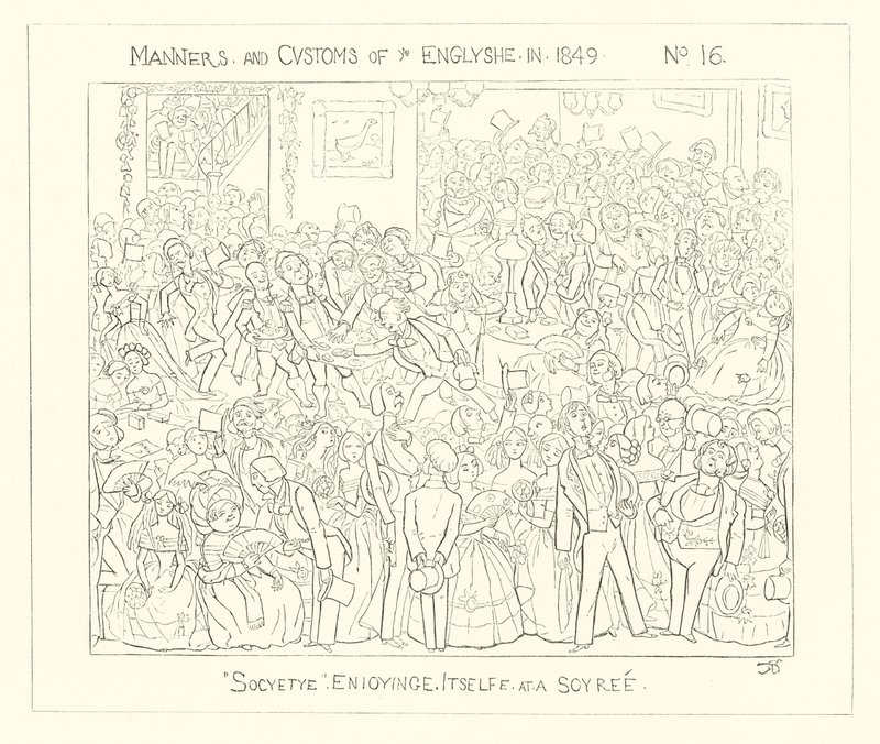 1849, Sociedade se divertindo em um Soiree de Richard Doyle