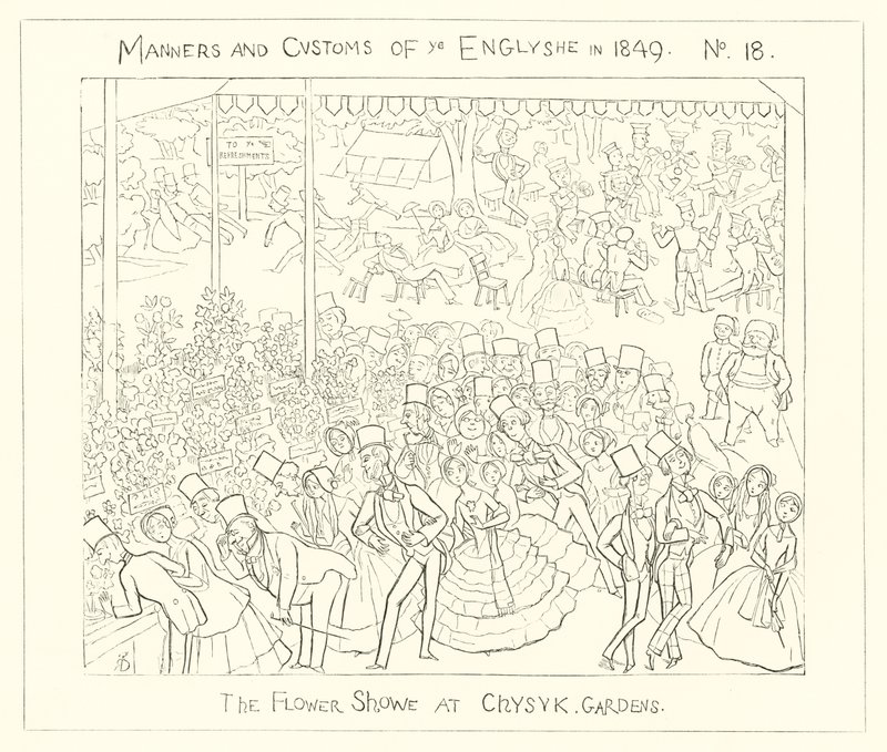 1849, a mostra de flor em jardins de Chiswick de Richard Doyle