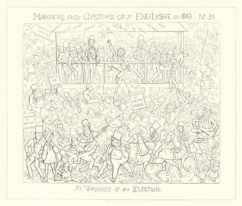 1849, a perspectiva de uma eleição de Richard Doyle