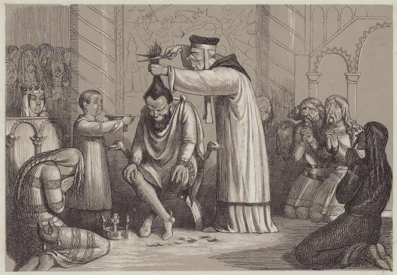 Tratamento Barberous de Henry I, por um Bispo normando (aquatint) de Richard Doyle