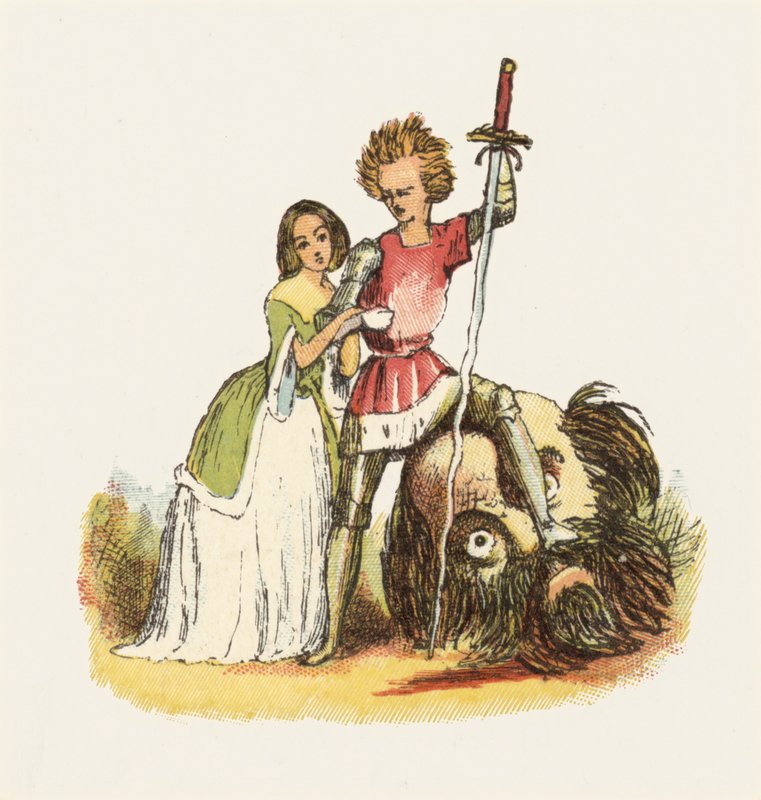 Ilustração para Jack The Giant Killer (cor litho) de Richard Doyle