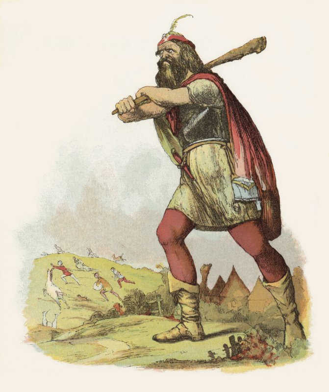 Ilustração para Jack The Giant Killer (cor litho) de Richard Doyle