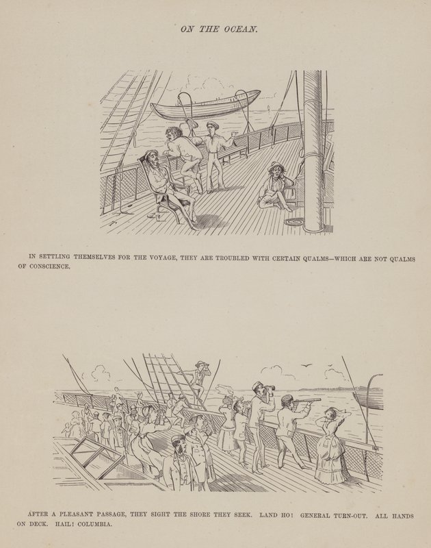 Página de The American Tour of Messrs Brown, Jones and Robinson (gravura) de Richard Doyle
