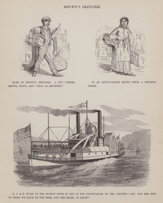 Página de The American Tour of Messrs Brown, Jones and Robinson (gravura) de Richard Doyle