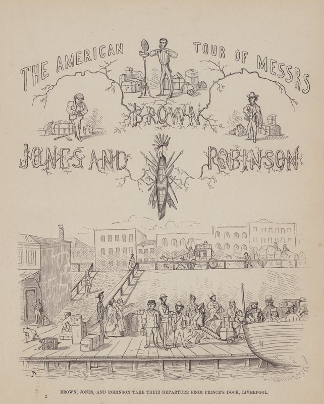 Página de The American Tour of Messrs Brown, Jones and Robinson (gravura) de Richard Doyle