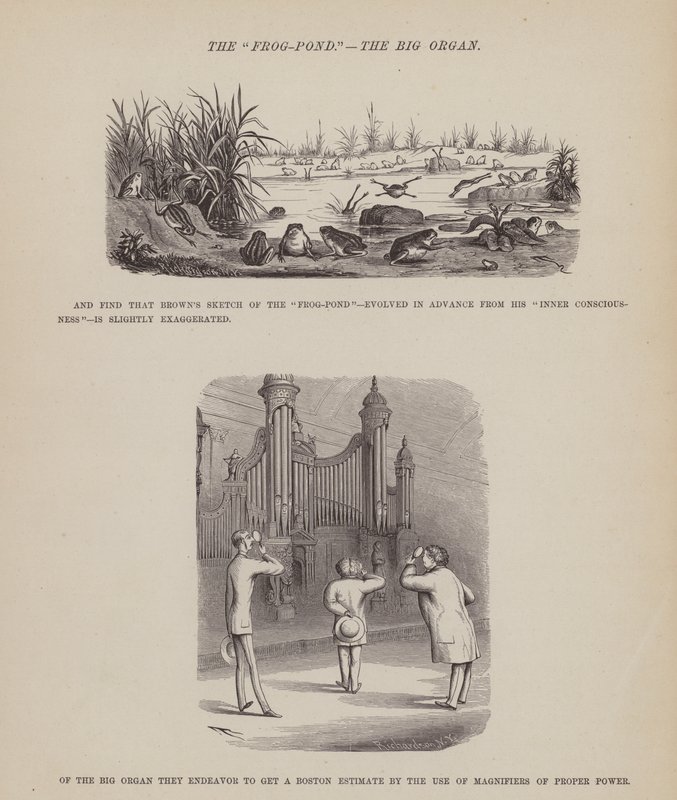 Página de The American Tour of Messrs Brown, Jones and Robinson (gravura) de Richard Doyle