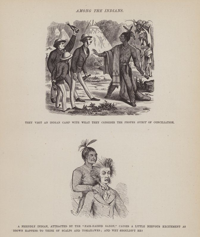 Página de The American Tour of Messrs Brown, Jones and Robinson (gravura) de Richard Doyle
