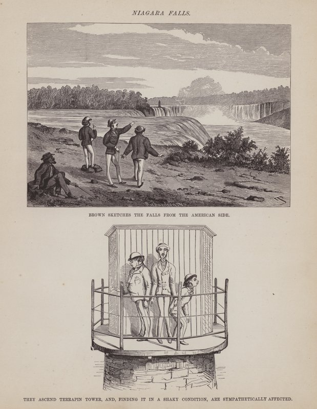 Página de The American Tour of Messrs Brown, Jones and Robinson (gravura) de Richard Doyle