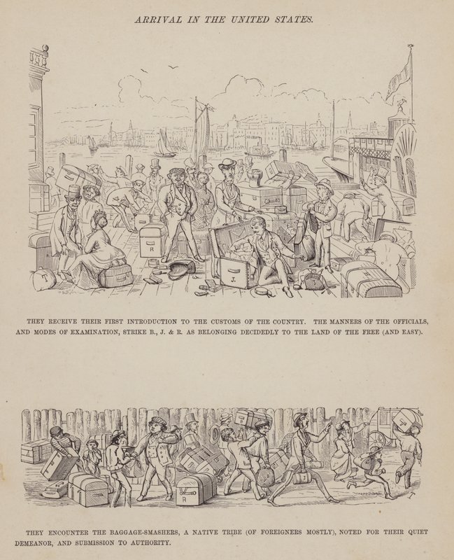 Página de The American Tour of Messrs Brown, Jones and Robinson (gravura) de Richard Doyle