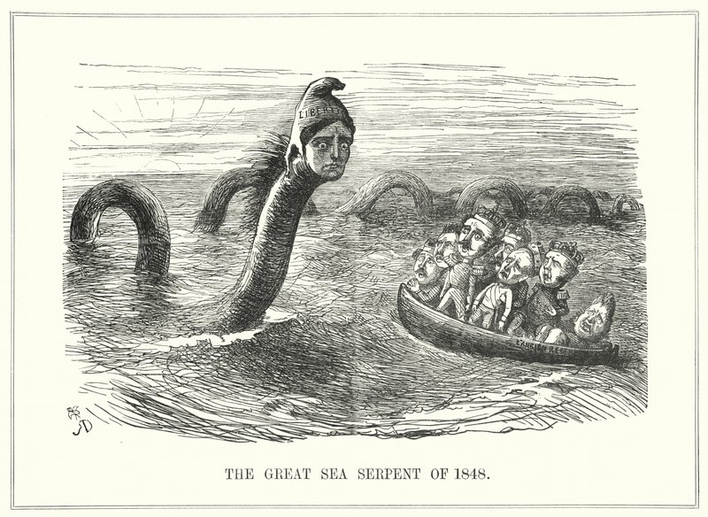 Soco cartoon: Revoluções de 1848 (gravura) de Richard Doyle