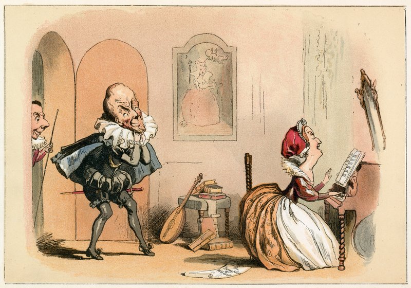 Rainha Elizabeth I e o embaixador escocês de Richard Doyle