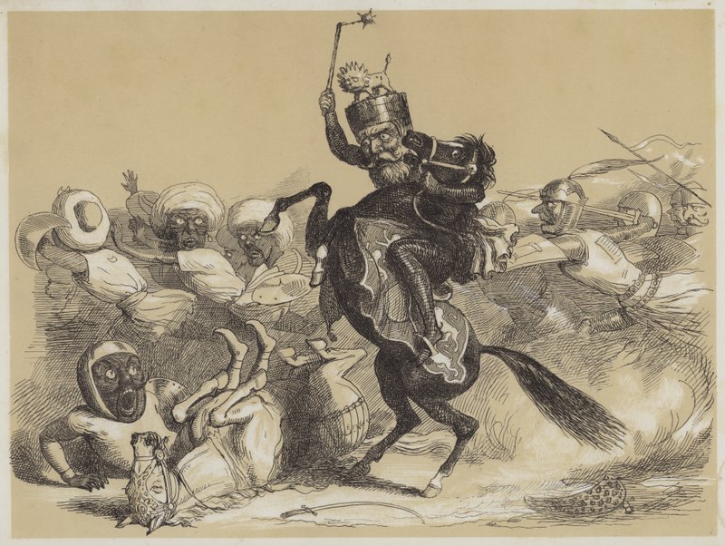 Ricardo Coração de Leão e Saladino (aquatinta) de Richard Doyle