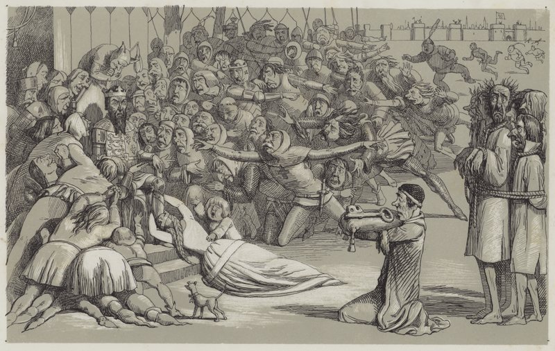 Rendição de Calais (aquatinta) de Richard Doyle