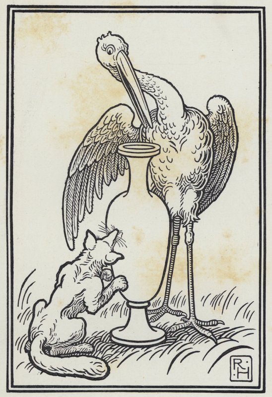 A Raposa E A Cegonha (gravura) de Richard Heighway