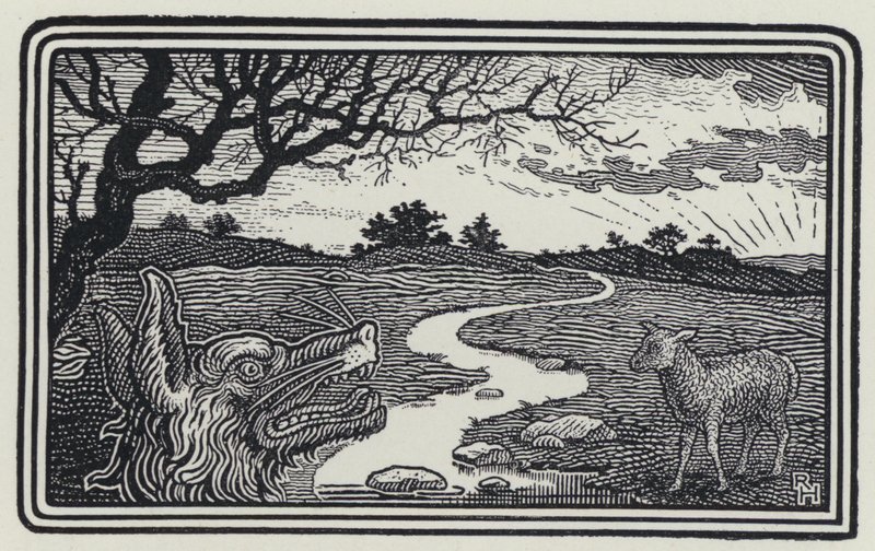 O lobo e o cordeiro (gravura) de Richard Heighway