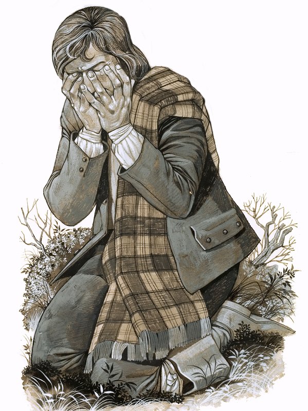 O filho de uma pastora que se ajoelhou e chorou pelo sangue que mais tarde seria derramado em Culloden de Richard Hook
