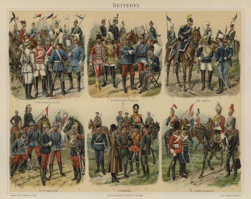 Cavalaria de exércitos europeus (cor litho) de Richard Knotel