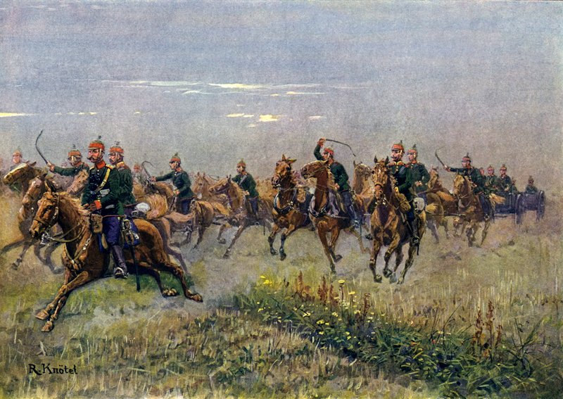 Artilharia de campo saxônica no galope (cor litho) de Richard Knotel