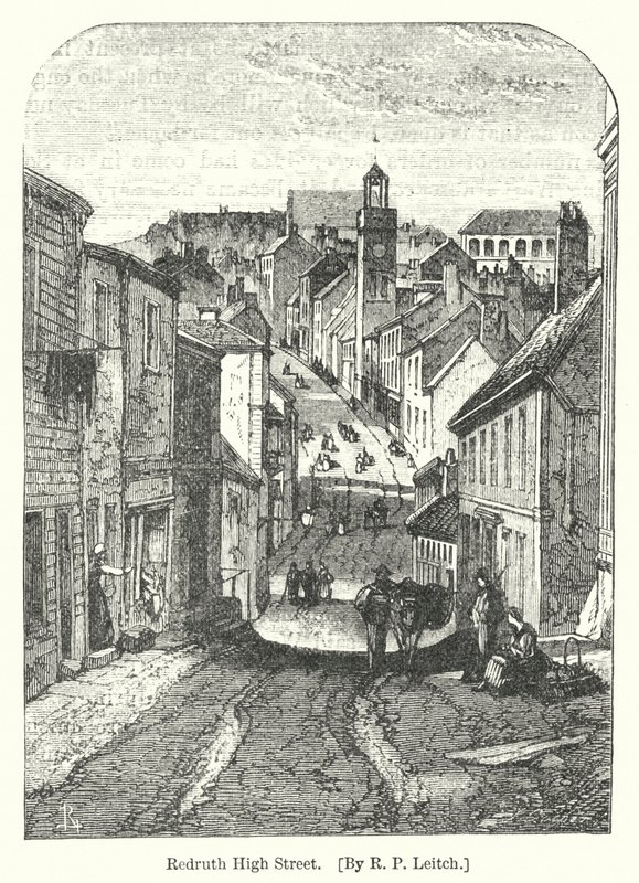 Redruth High Street (gravura) de Richard Principal (after) Leitch