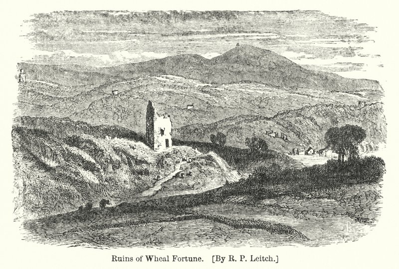 Ruínas da Fortuna de Wheal (gravura) de Richard Principal (after) Leitch