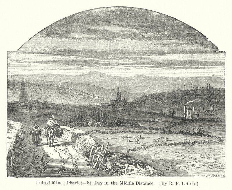 United Mines District, St Day in the Middle Distance (gravura) de Richard Principal (after) Leitch