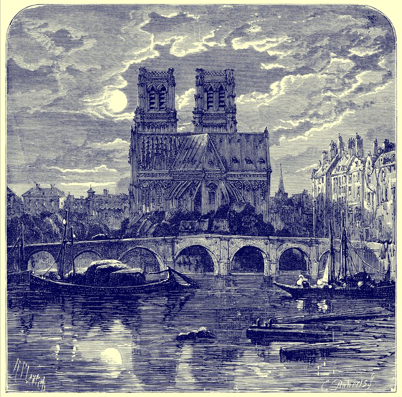 Catedral de Notre Dame, ilustração de &39;Fotos francesas&39; por Samuel Green, publicada em 1878 (imagem digitalmente aprimorada) de Richard Principal Leitch