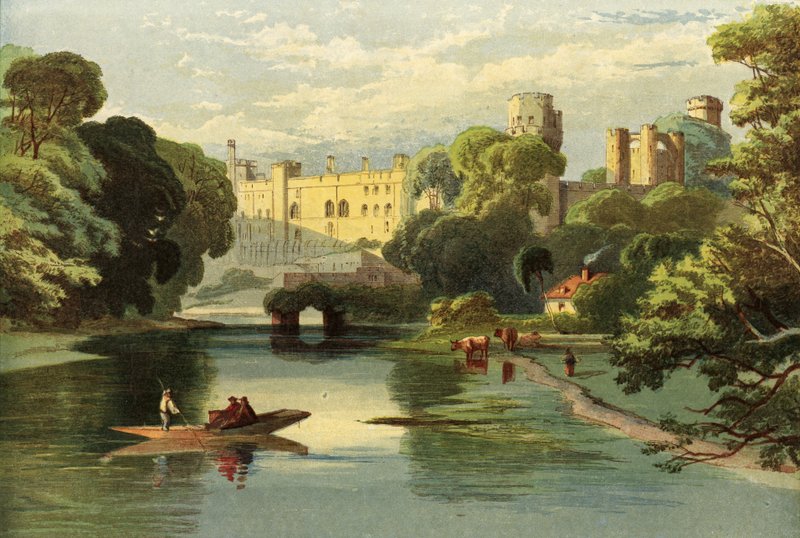 A visita das rainhas a Warwickshire, castelo de Warwick de Richard Principal Leitch