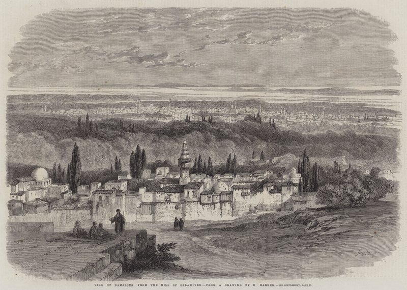 Vista de Damasco da colina de Salahiyeh de Richard Principal Leitch