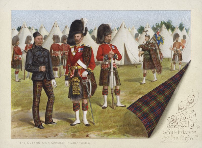 Os próprios Highlanders da Cameron (cromolitho) de Richard Simkin