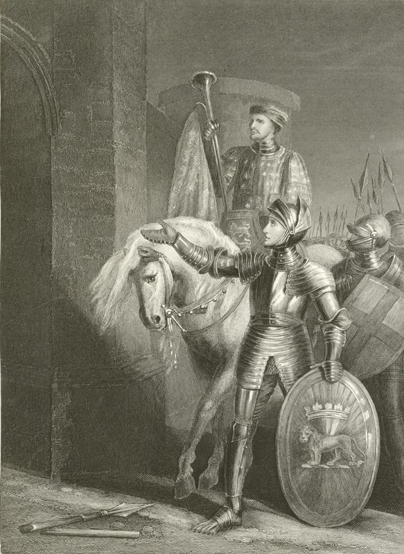 Rei Henrique V, antes de Harfleur de Richard Westall