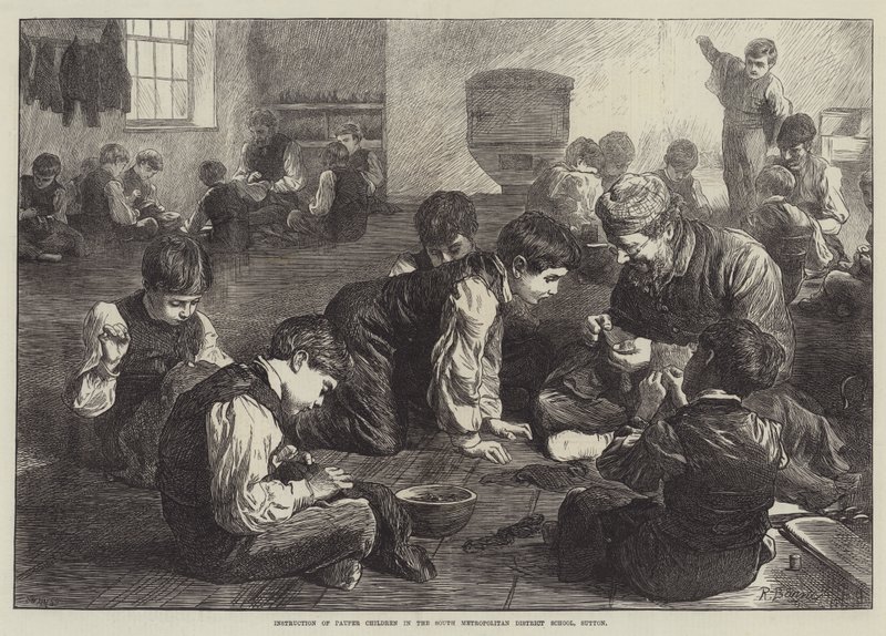Instrução de crianças pobres na escola do distrito metropolitano sul, Sutton de Robert Barnes