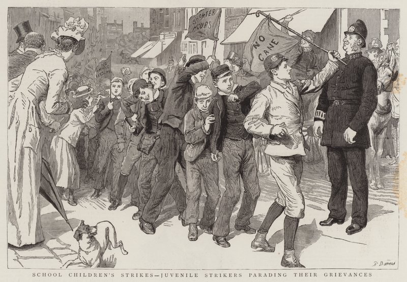 Ataques escolares de crianças, grevistas juvenis desfilando suas queixas de Robert Barnes