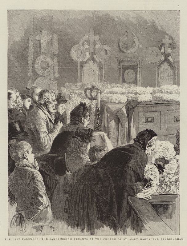 O último adeus, os Sandringham inquilinos na Igreja de St Mary Magdalene, Sandringham de Robert Barnes