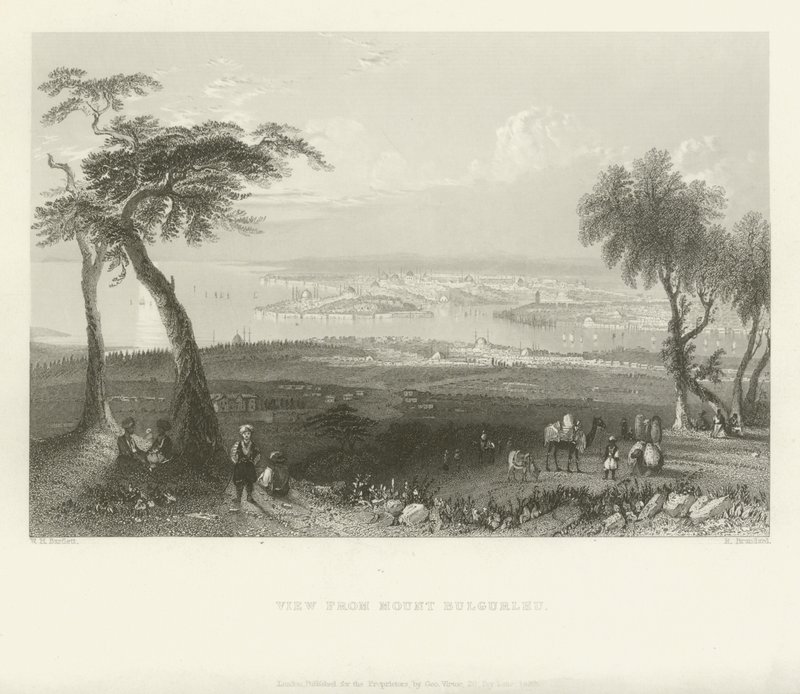 Vista do Monte Bulgurlhu, Turquia, 1839 de Robert Brandard