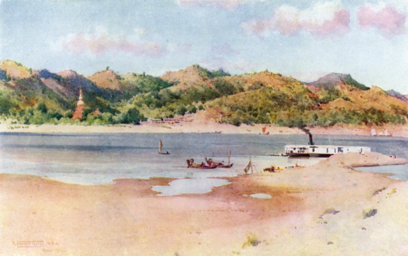 Desembarque-Ghaut em Prome, Low River de Robert George Talbot Kelly