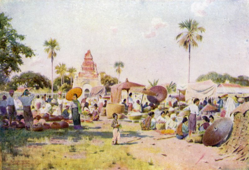 Market Place em Taungdwingyi de Robert George Talbot Kelly