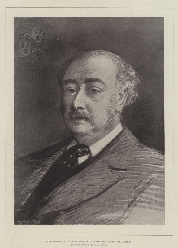 Sir Matthew White Ridley, Baronete, MP, candidato a palestrante de Robert Ponsonby Staples
