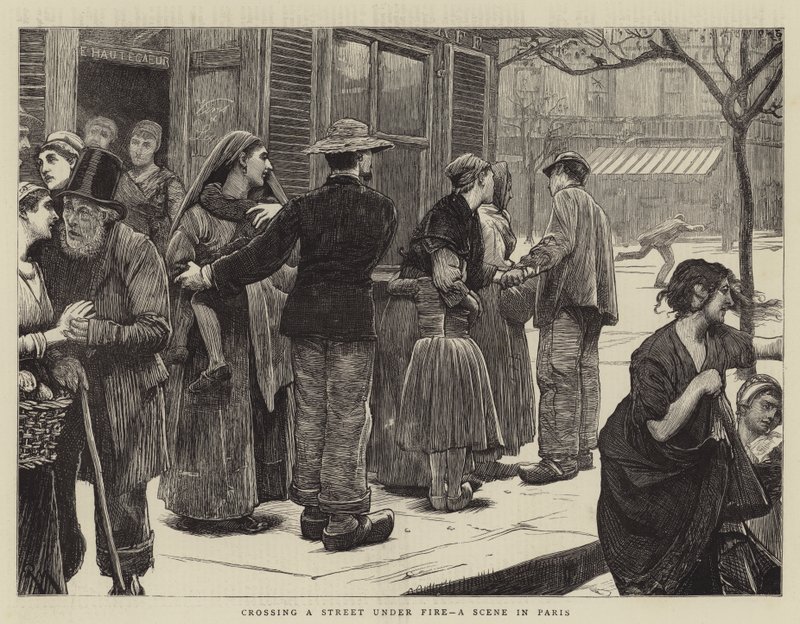 Atravessando uma rua sob fogo, uma cena em Paris de Robert Walker Macbeth