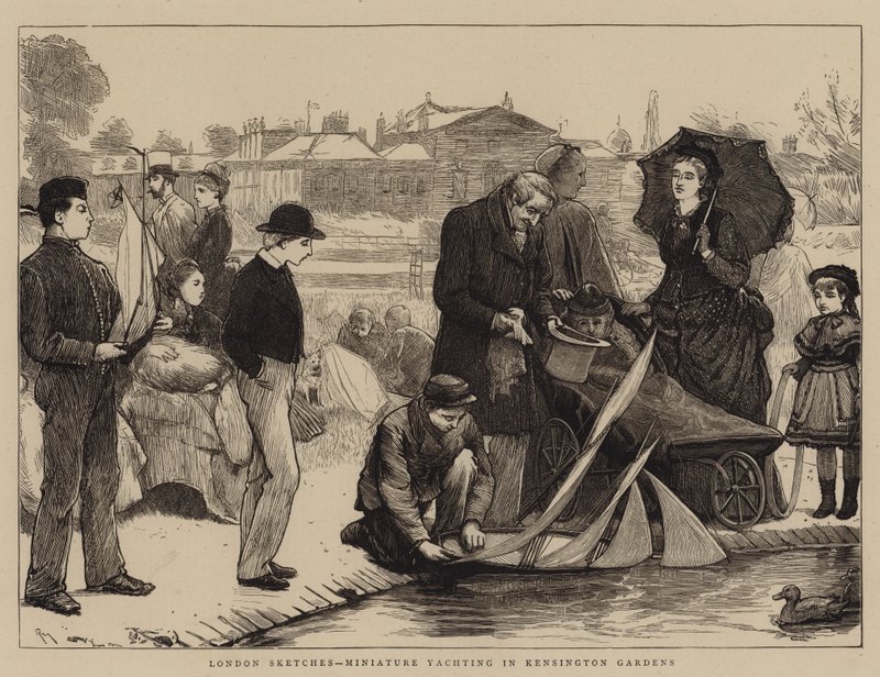 Esboços de Londres, Yachting em miniatura em Kensington Gardens de Robert Walker Macbeth