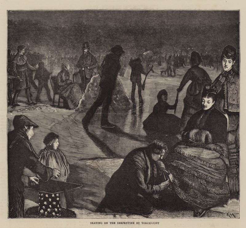 Patinando na Serpentina por Torchlight de Robert Walker Macbeth