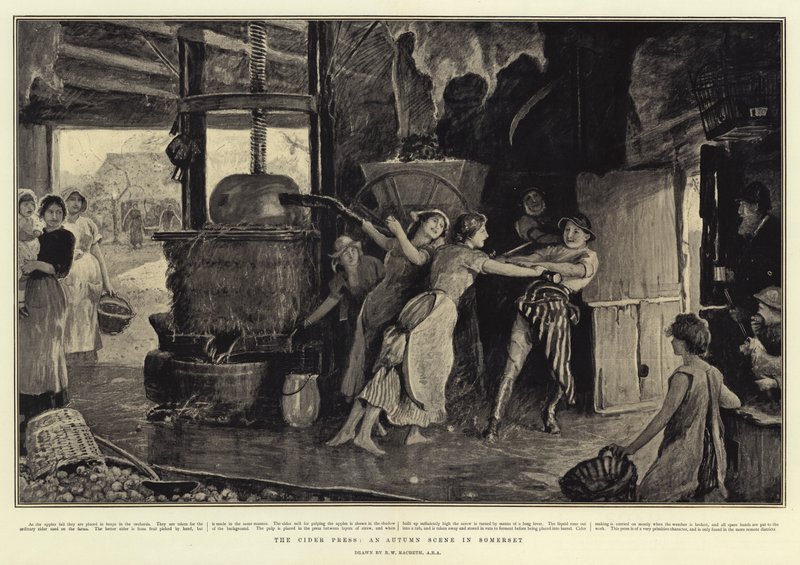 A imprensa de cidra, uma cena de outono em Somerset de Robert Walker Macbeth