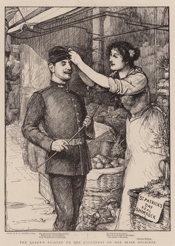 O tributo da rainha ao galanteria de seus soldados irlandeses de Robert Walker Macbeth