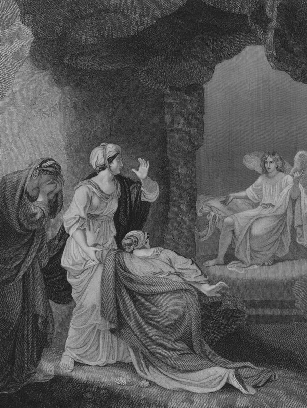 As Marias no Sepulcro, São Marcos 16, Verso 1-9 de Robert after Smirke