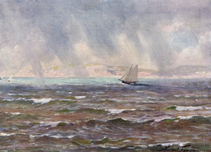 A Sudden Squall, Cardigan Bay (cor litho) de Robert (after) Fowler
