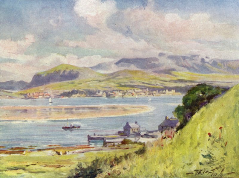Carnarvon, de Anglesey (cor litho) de Robert (after) Fowler