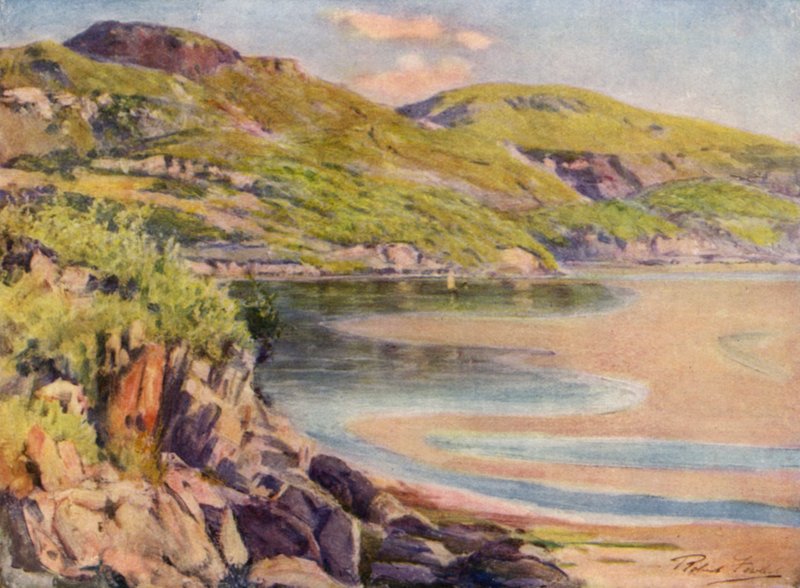 Maré de chegada, perto de Barmouth (cor litho) de Robert (after) Fowler