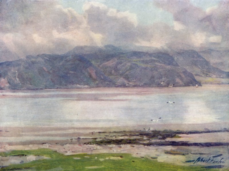 Perto do Estreito do Menai (cor litho) de Robert (after) Fowler