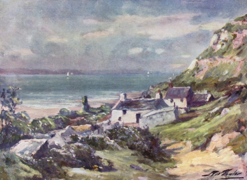 Antiga Cabana e Ruínas da Abadia, Cabeça da Grande Orme (cor litho) de Robert (after) Fowler